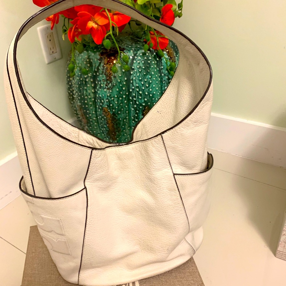 Tory Birch White Leather bag, Large
